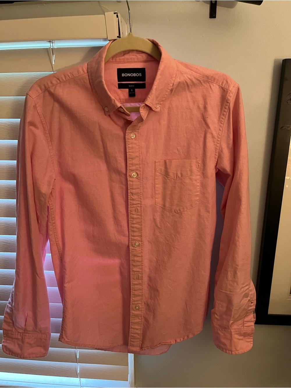 Bonobos Coral Button-Down Long Sleeve Shirt